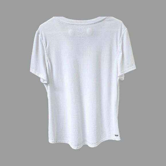 NWOT DANSKIN NOWโPlus Size White V- Neck Tee With Dri-More - Picture 9 of 10